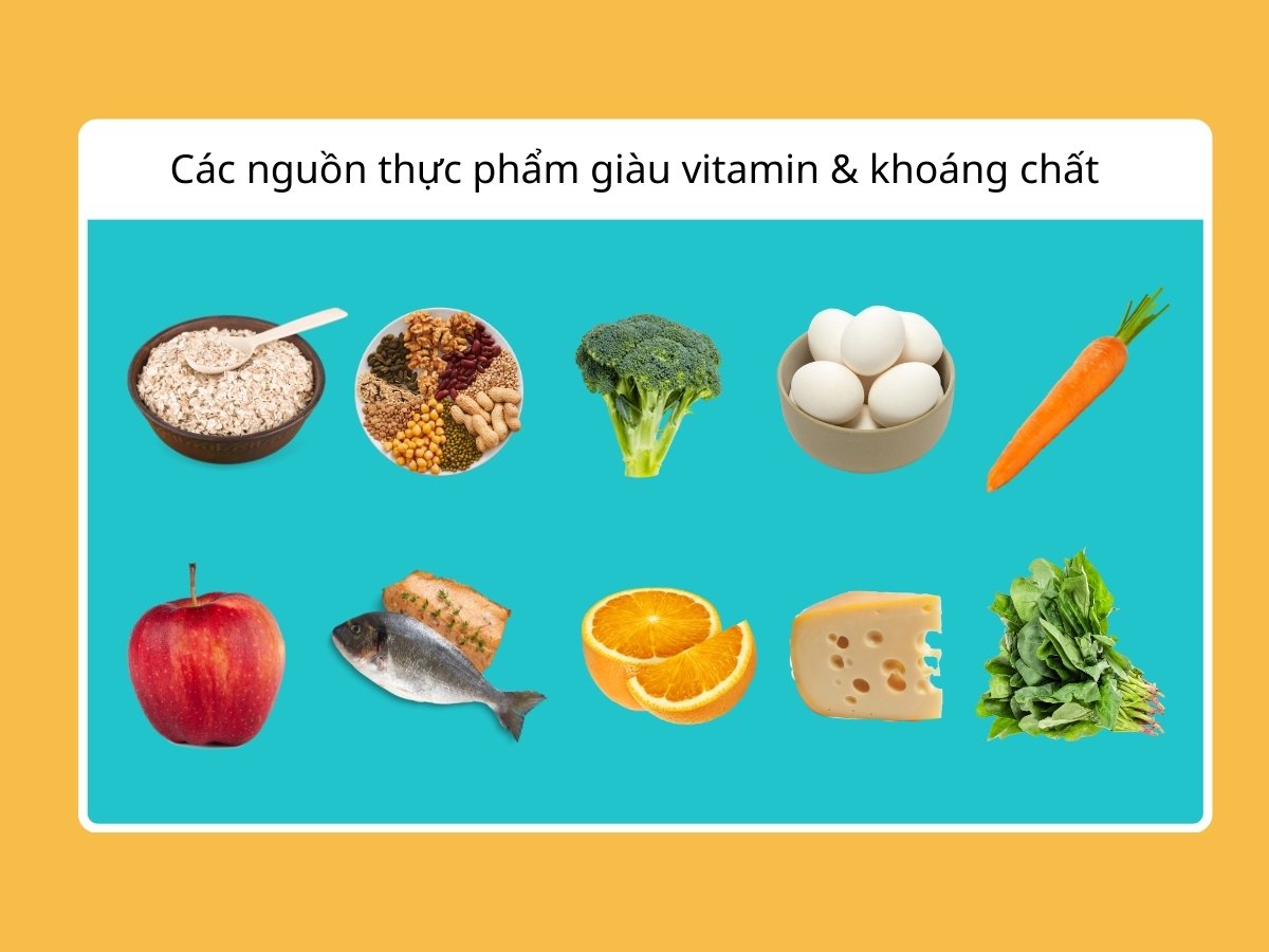 Các nhóm thực phẩm giàu vitamin và khoáng chất