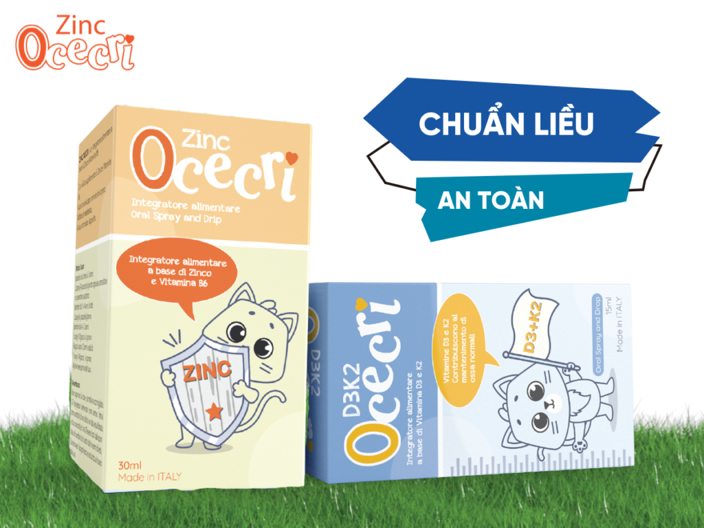 Bộ đôi Zinc Ocecri và Vitamin D3 K2 Ocecri hỗ trợ bé tăng đề kháng